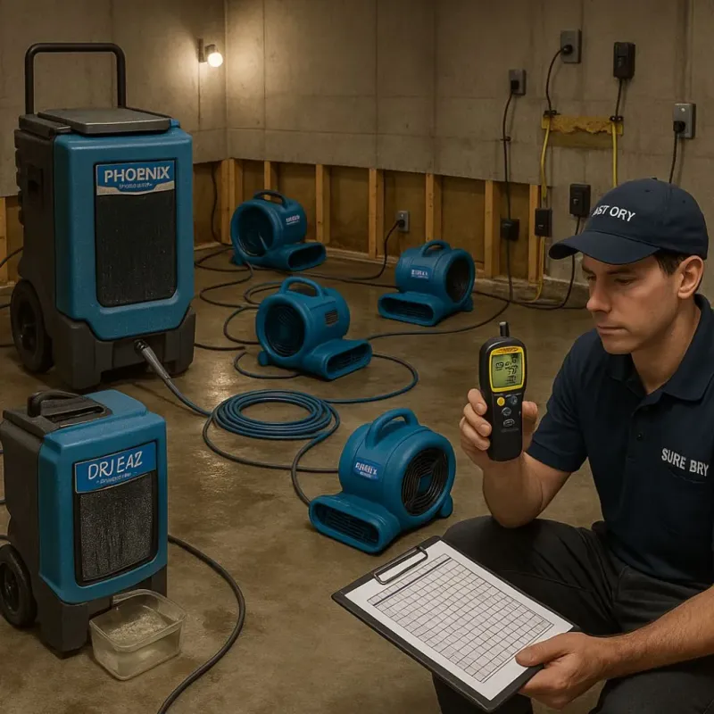 Structural Drying and Dehumidification process in Barnstead, NH